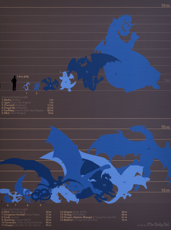 An Illustrated Guide to the Biggest Dragons vertical infographic