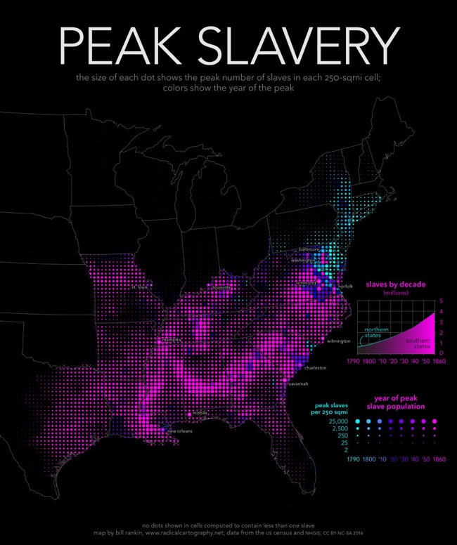 American Slavery Peak Map