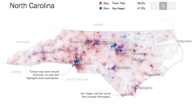 The Most Detailed Maps from the Midterm Elections North Carolina infographic