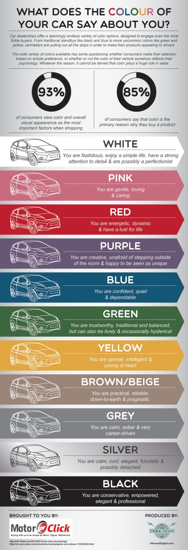 What Does the Colour of Your Car Say About You? infographic