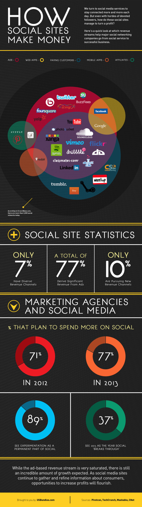 How Social Sites Make Money infographic